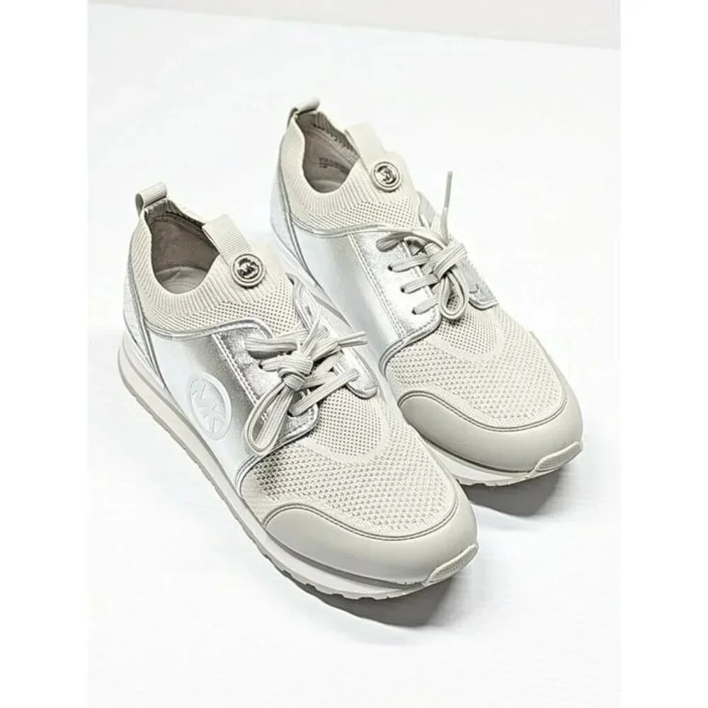 Michael Kors Women's Dash Knit Trainer Sneakers Silver Size 9.5 M (MSRP $165) - Picture 3 of 9